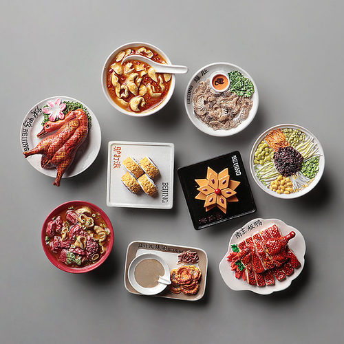 南京特色美食中国城市纪念冰箱贴