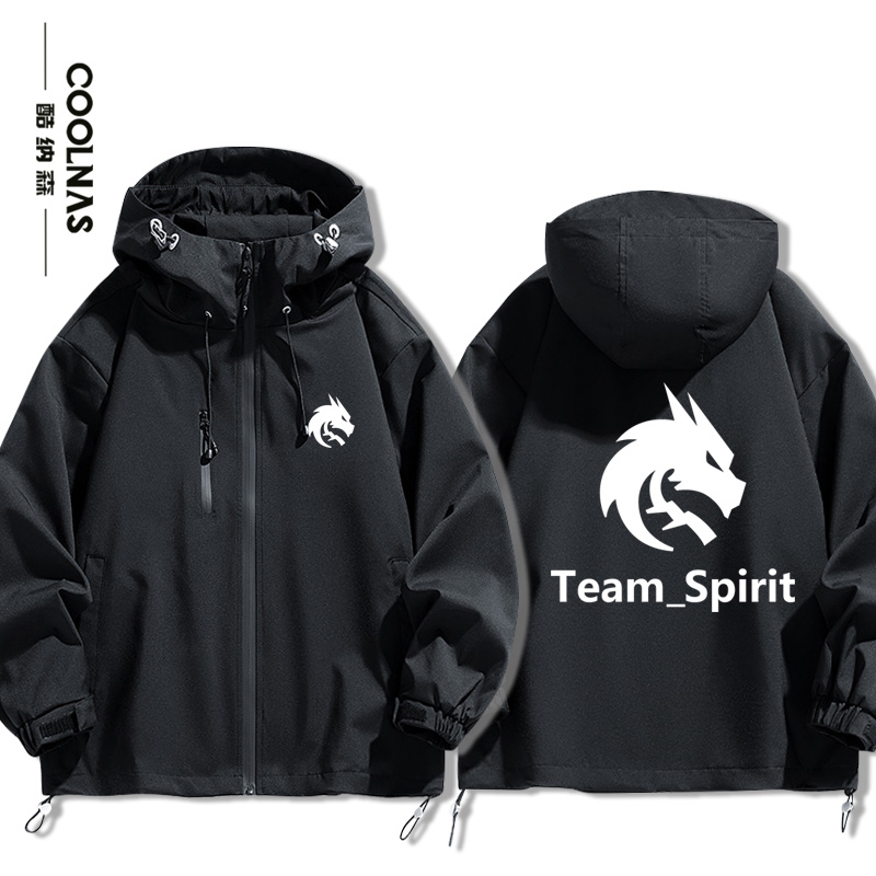 Team Spirit绿龙csgo比赛dota2战队服夹克男女春秋连帽冲锋衣外套