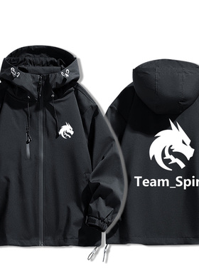 Team Spirit绿龙csgo比赛dota2战队服夹克男女春秋连帽冲锋衣外套