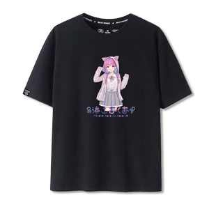 Vtuber湊阿库娅二次元动漫周边短袖AQUA阿夸夏季纯棉T恤宽松百搭