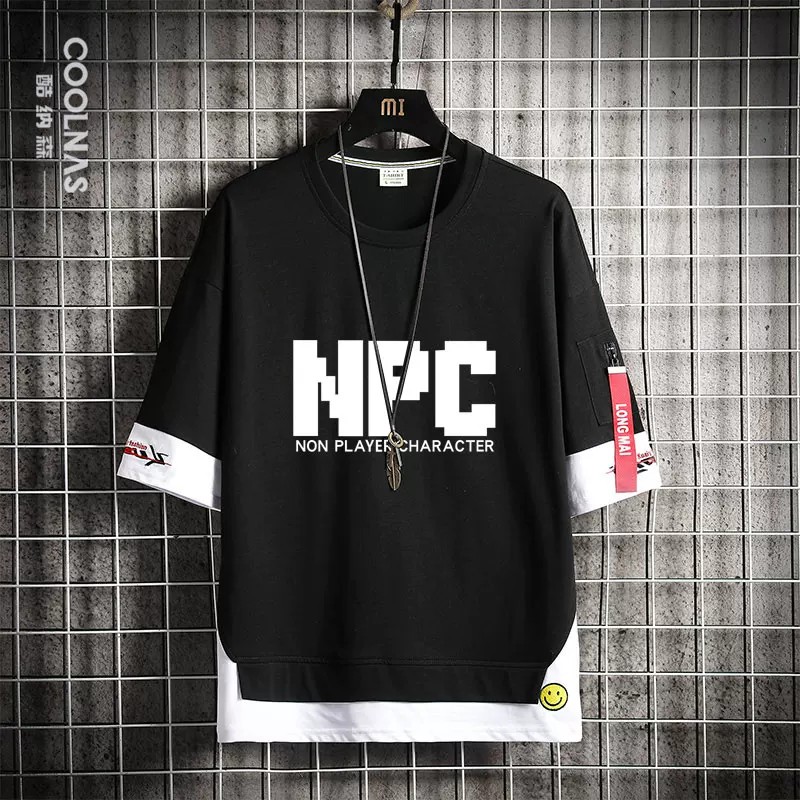 NPC游戏周边文字短袖纯棉潮流图片