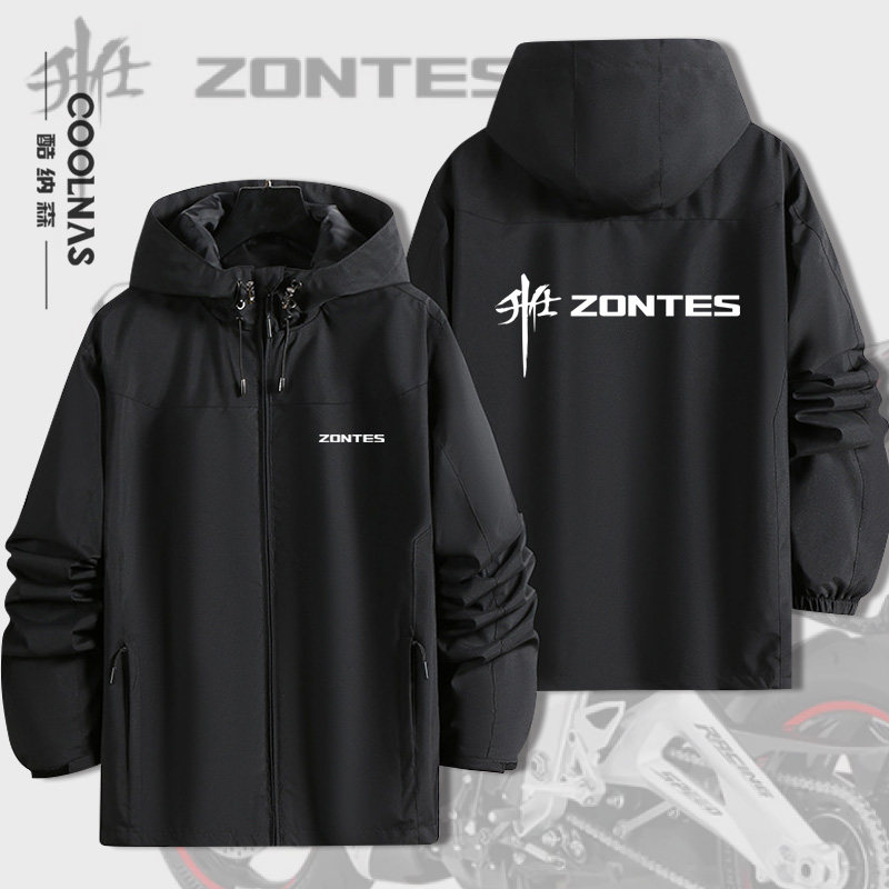 升仕ZONTES摩托车品牌周边骑行爱好者定制男女连帽冲锋衣夹克外套