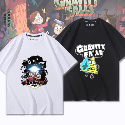 怪诞小镇 Gravity Falls比尔塞弗恶魔T恤男女纯棉短袖夏季半袖潮