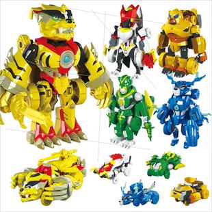 春节不打烊猪猪侠五灵卫士酷变铁拳虎变形战车玩具五灵王五合体套