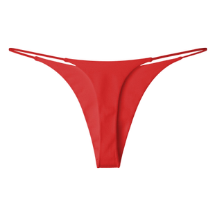 LPCSS鸿运本命年红装丁字裤女性感低腰全棉档透气比坚尼吊带T裤