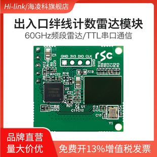 海凌科60GHz毫米波雷达客流量统计传感模块LD6001C出入口绊数计数