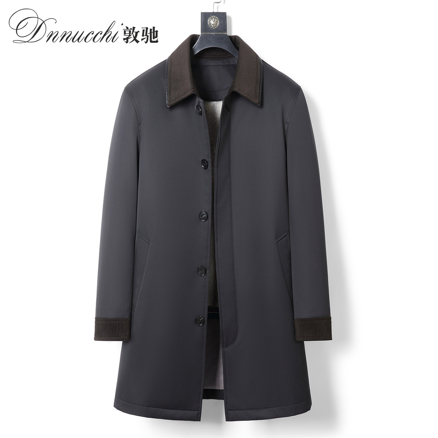 貂皮大衣男士派克服中长款外套厚
