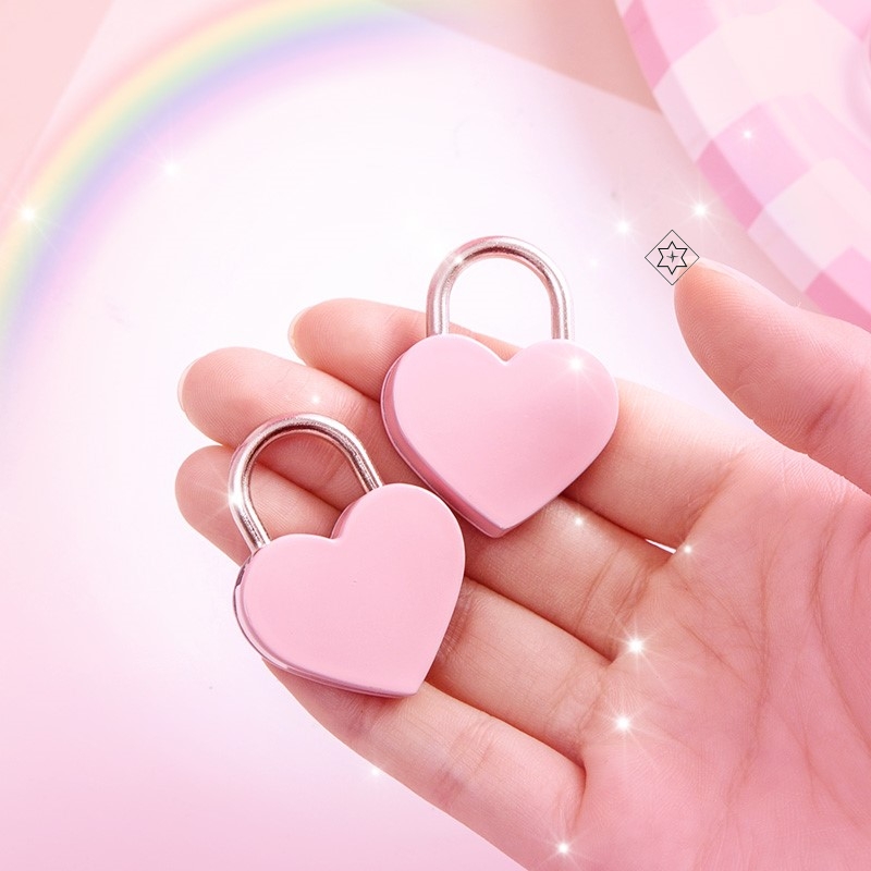 小锁头宿舍柜门锁家用小挂锁学生可爱心锁行李箱衣柜箱包迷你同心