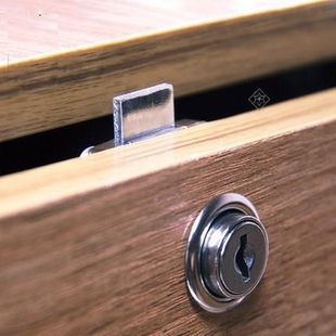 免开孔抽屉柜子锁办公桌衣柜门锁床头柜锁文件柜锁 家用锁自装