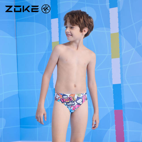 zoke洲克男童三角泳裤专业训练