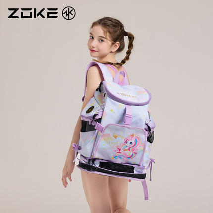 zoke洲克儿童专业游泳训练包双肩包防水干湿分离大容量收纳包背包
