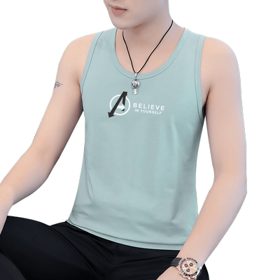 V领运动纯棉坎肩背心男士无袖t恤男装2026新款健身冰丝体恤上衣服