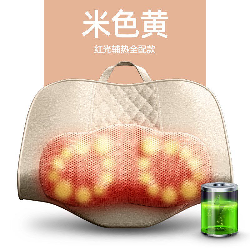 多功能颈椎按摩器颈肩腰部按摩艾灸热敷按摩枕家用全身电动按摩仪