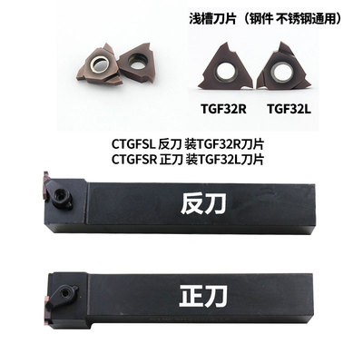 数控车刀横向外浅槽CTGFSR1616H16/CTGFR2020K16割槽刀片端面刀杆