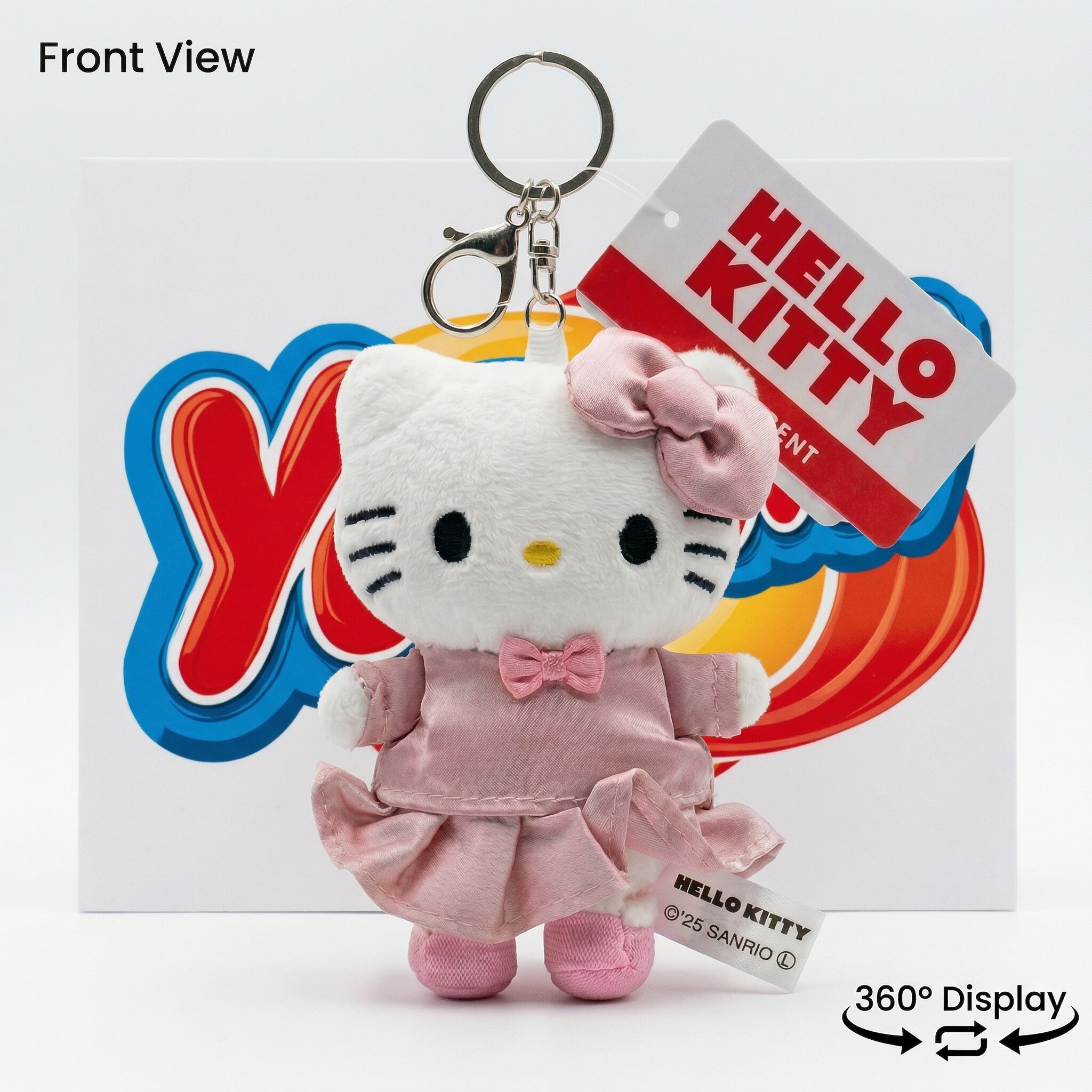 YURIMI日本ME联名粉色公主裙KT毛绒玩偶挂件钥匙扣包包挂饰礼物