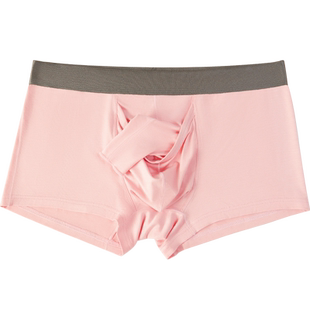 男士内裤性感个性前开口枪弹式分离猛男粉色平角漏洞透气大象鼻子