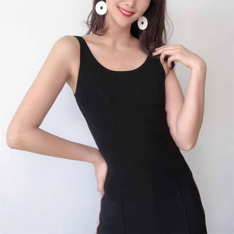 新颖阿玛施正旗舰店官网2020春新款T恤女装正品纯色打底无袖背心