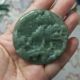 68缅甸天然翡翠吊坠山水牌飘花圆牌手把件卡52mm左右满48元 包邮
