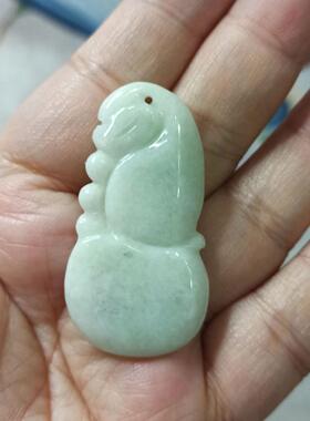 96缅甸天然翡翠吊坠雕刻件手把件葫芦飘花卡45X24mm左右48元包邮