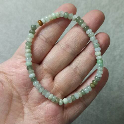 翡翠算盘珠手串卡4.7X3mm左右