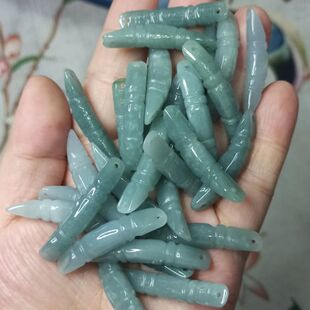 32翡翠莲藕节玉璜玉衡手牌蓝水危料藕节卡35mm左右长满48元包邮