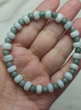 缅甸天然翡翠算盘珠手串珠子