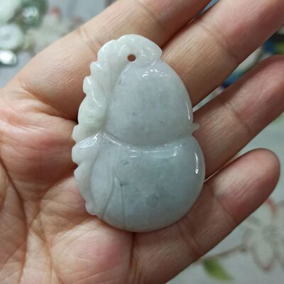 天然翡翠吊坠雕刻件手把件葫芦