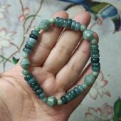 237危料天然翡翠算盘珠手串珠子卡8X3mm左右单圈手串满48元 包邮