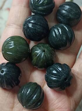 天然玉石新疆和田玉南瓜珠卡18mm