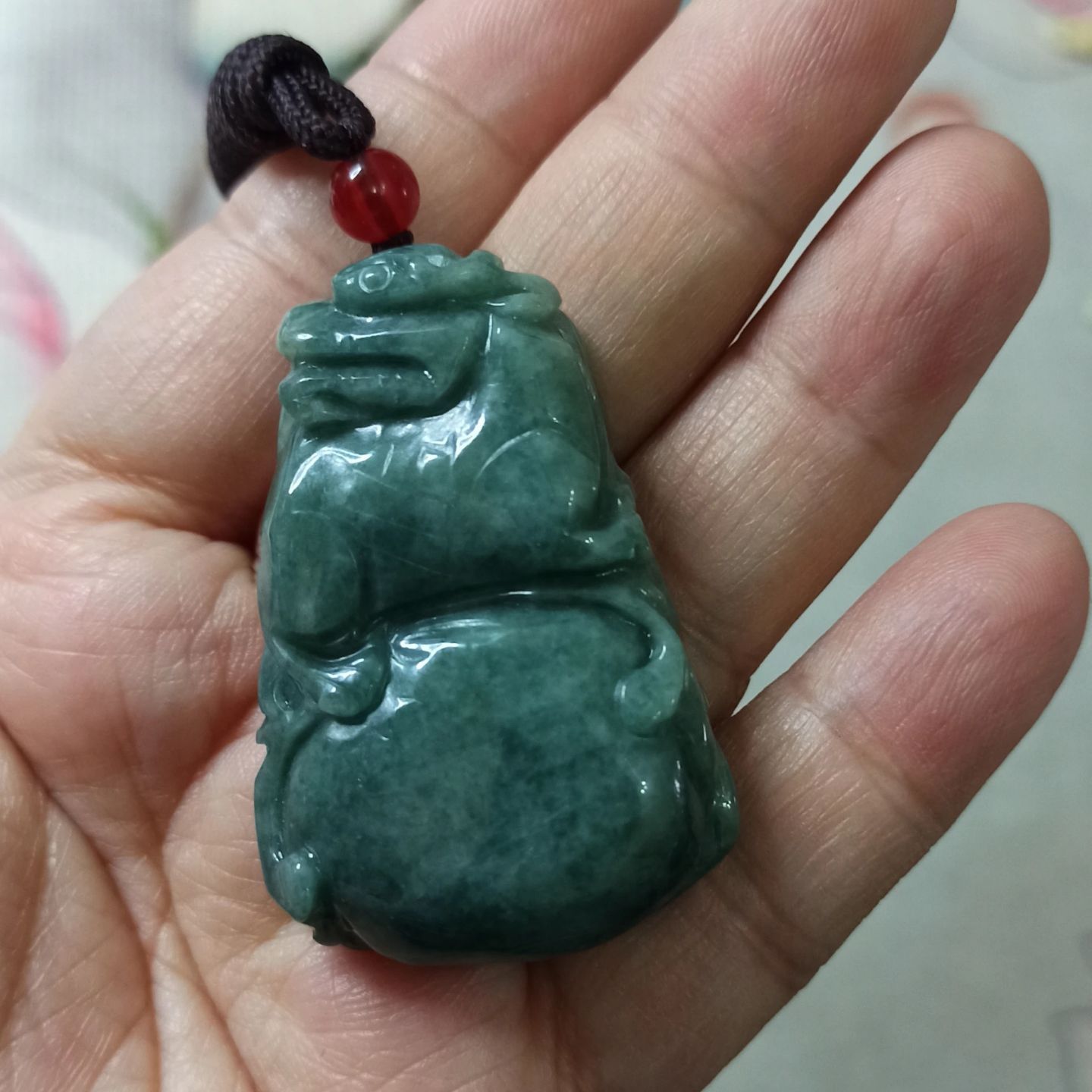 翡翠吊坠雕刻件手把件危料蓝水图片