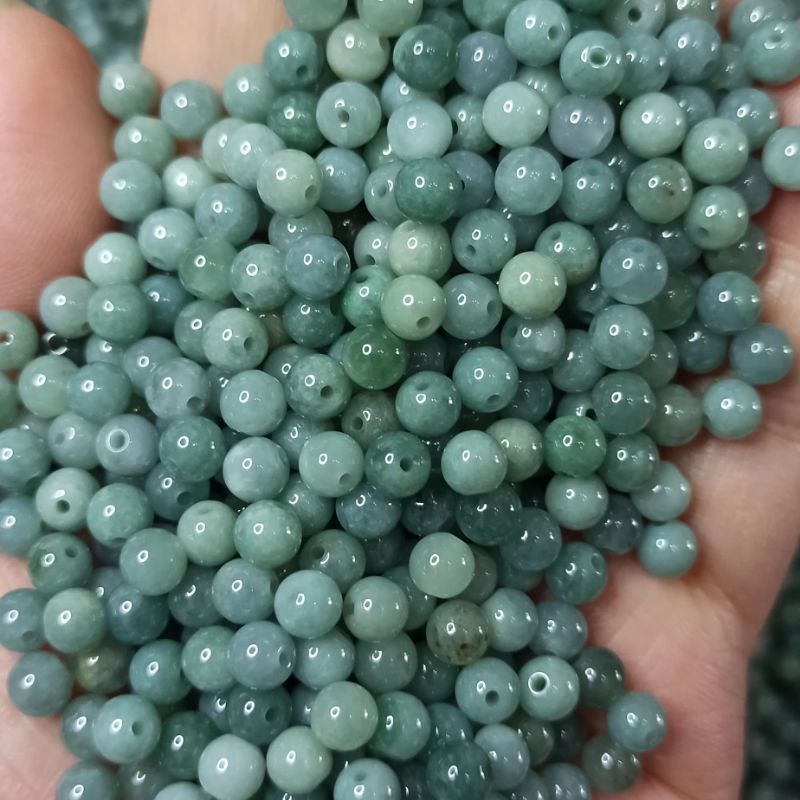 翡翠危料蓝水圆珠散珠卡5mm