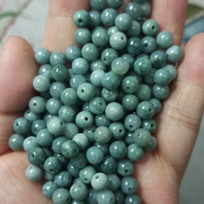 翡翠危料蓝水圆珠散珠卡6mm左右