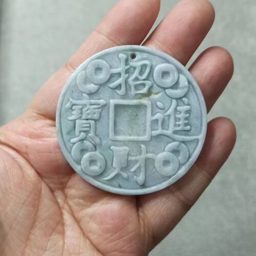 天然翡翠吊坠雕刻仿古牌挂牌