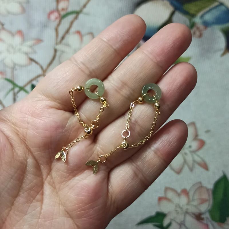 天然翡翠戒指设计款14K包金合