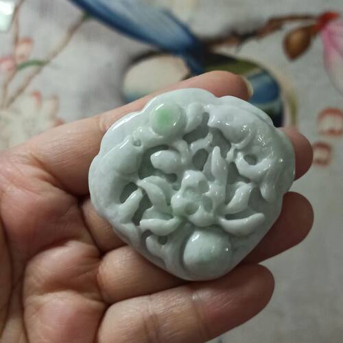 翡翠雕刻仿古福牌挂牌双鱼牌
