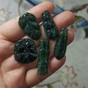 239天然翡翠吊坠危料蓝水挂牌叶子等杂件卡25X10mm左右满48元 包邮