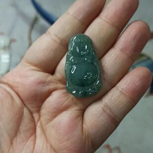 195危料天然翡翠佛公吊坠蓝水宝宝佛牌子卡35X19mm左右满48元 包邮