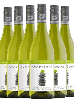 新西兰overstone马尔堡苏维翁长相思白葡萄酒750mlX6瓶