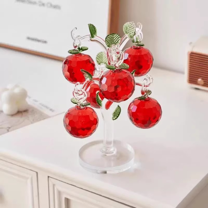 6挂水晶苹果玻璃苹果树装饰品