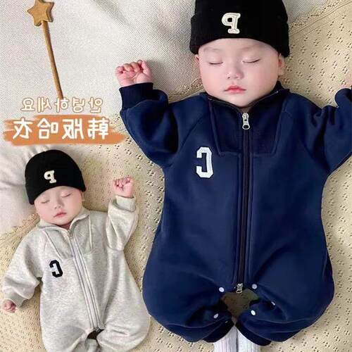 婴儿连体衣春秋韩版服