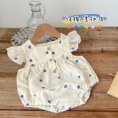 超萌公主哈衣薄 连体衣女宝宝甜美包屁衣甜美飞袖 ins韩版 婴儿夏装