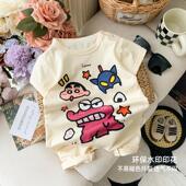 新款 短袖 连体衣新生儿童泳衣宝宝夏季 婴儿衣服夏装 超萌爬服薄款 可