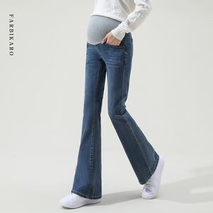 【新品】法碧卡孕妇微喇叭裤春秋牛仔裤女托腹外穿拖地裤子孕妇裤