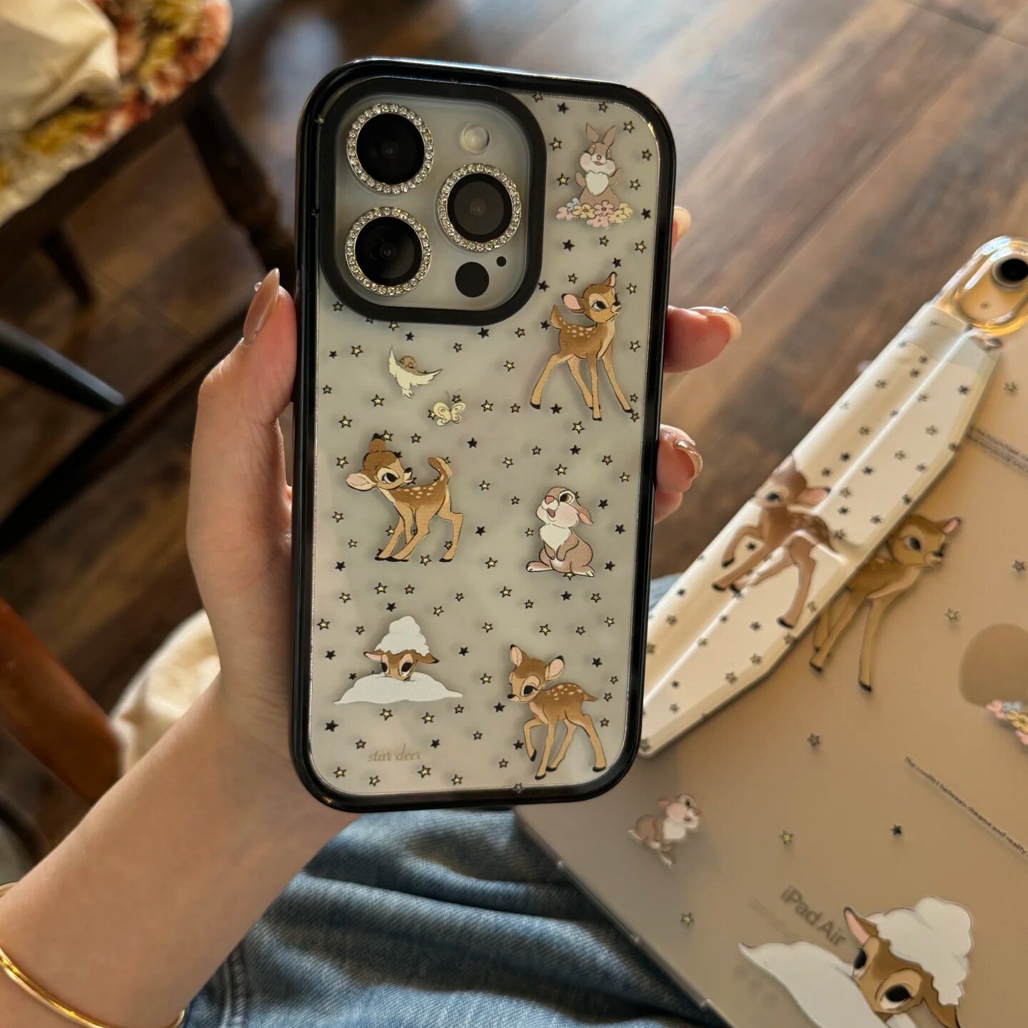 星星小鹿适用苹果17/16promax手机壳iPhone15亚克力14透明13防摔12卡通11可爱萌16plus创意x高