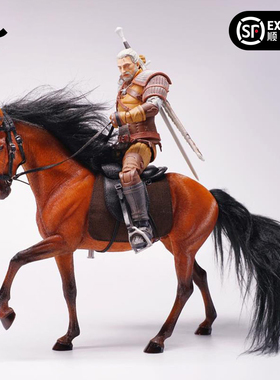 JXK 1/12伊犁马模型 仿真马动物周边拍摄小道具可配兵人手办雕塑