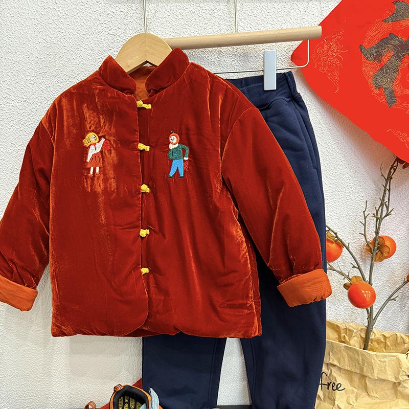 拜年服秋冬儿童中国风夹棉外套