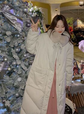羽绒服女2025绒羽棉服修身长款羽绒服90白鸭绒糖果色羽绒棉服