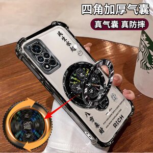 适用华为荣耀V40手机壳风生水起电镀四角防摔Honor高级感简约气囊v40轻奢版解压陀螺支架保护套