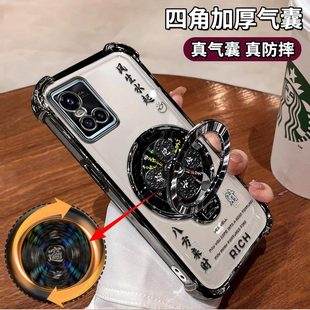 适用VIVOS10手机壳风生水起电镀四角防摔vivoS10Pro高级感简约气囊vivoS9解压陀螺支架S7E新款 保护套