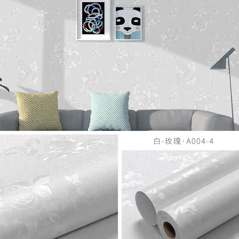 欧式素色深压纹3立体浮雕墙纸防潮耐磨易打理客厅出租屋自粘墙贴